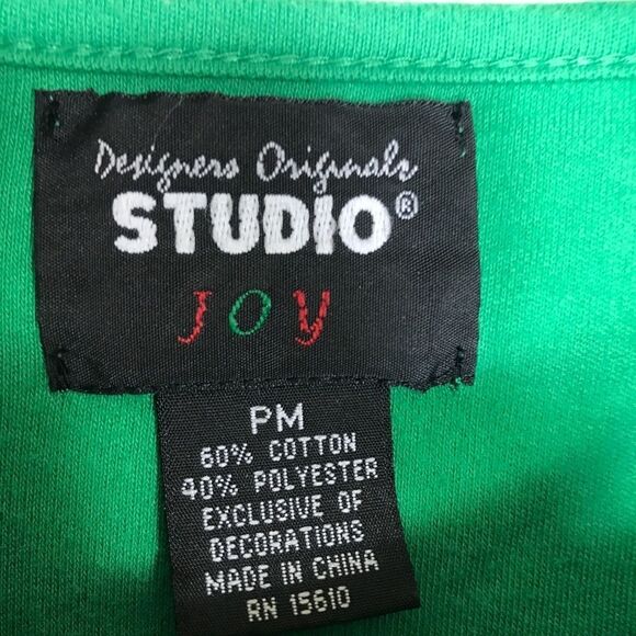 Designers Originals Studio Joy Green Snowman Top PM - Picture 4 of 5